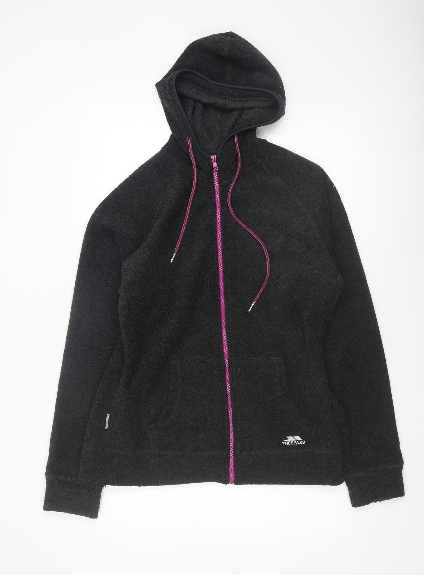 Trespass Womens Black Full Zip Hoodie UK 14 L Fleece Polyester