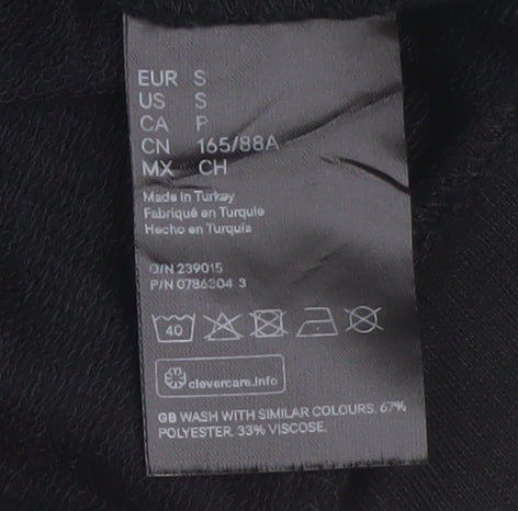 H&M Women Black Small Pullover Sweatshirt Basics Casual