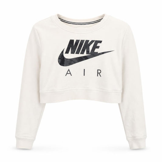 Nike Air Women Beige XS Cropped Pullover Sweatshirt
