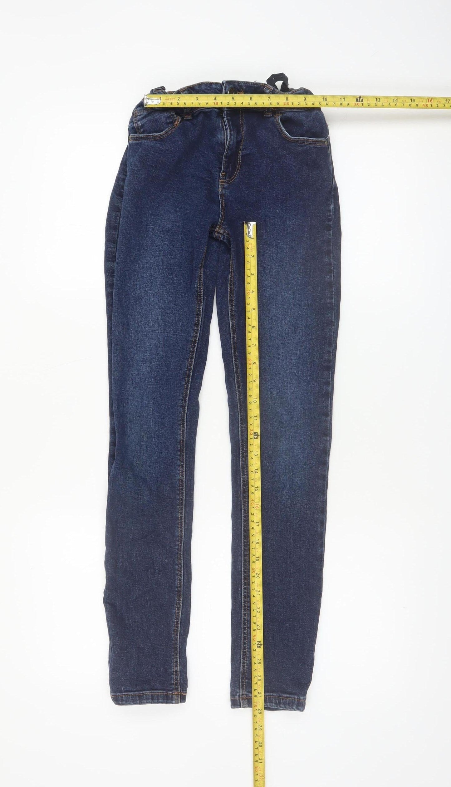 Denim Co Boys Blue Skinny Jeans 12-13 Years Adjustable Waist Cotton