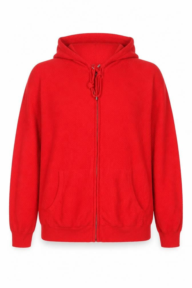 Marks & Spencer Womens Red XL Hooded Full Zip Knit Jumper