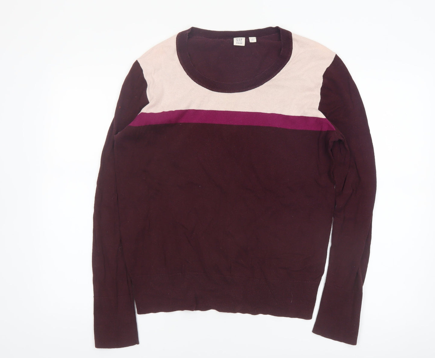 GAP Women's Multicoloured Cotton Pullover Jumper Size L