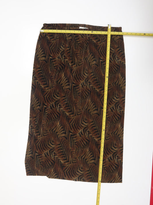 Foxy Lady Women's Brown Animal Print Midi Pencil Skirt Size 18