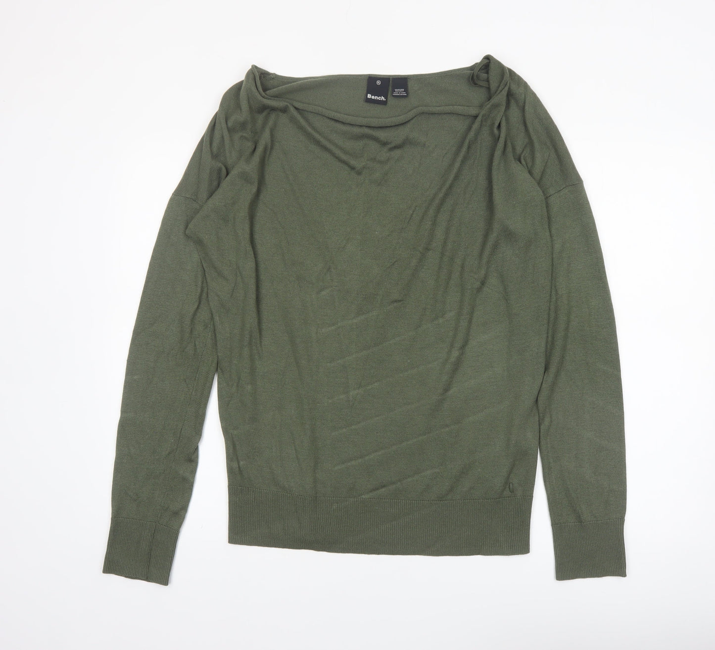 Bench Womens Green Boat Neck Pullover Jumper XL
