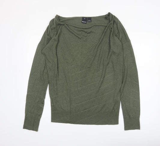 Bench Womens Green Boat Neck Pullover Jumper XL