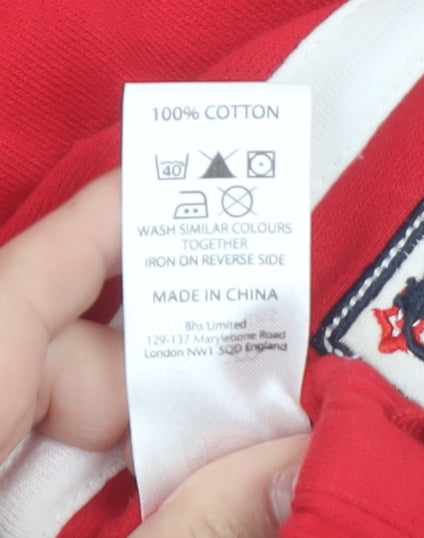 BHS Unisex Baby Red Cotton England Shorts Newborn Drawstring Waist