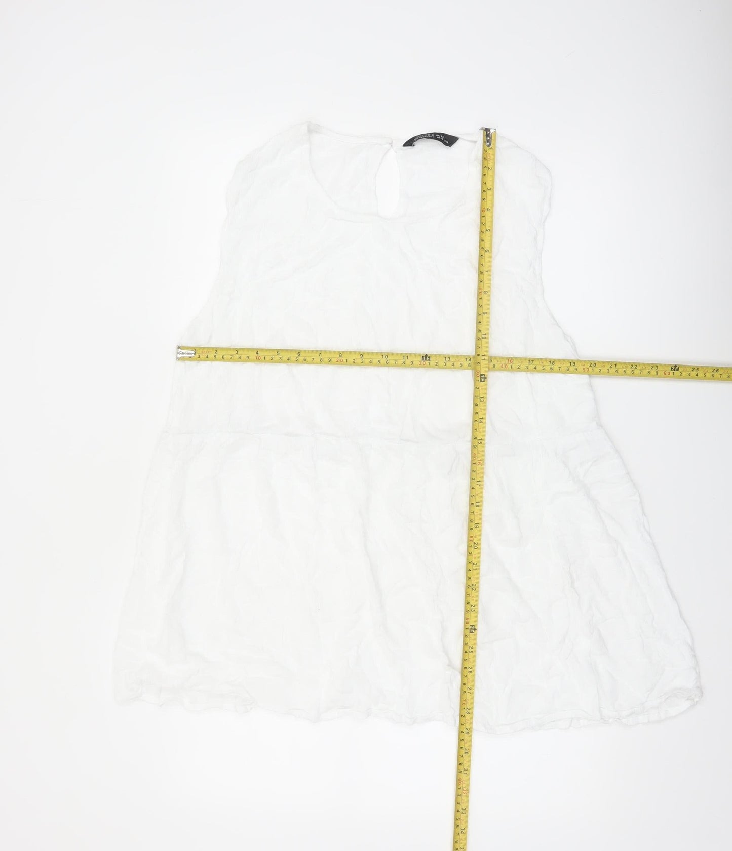 Marks and Spencer Women White Cotton Sleeveless Tunic Blouse UK 22