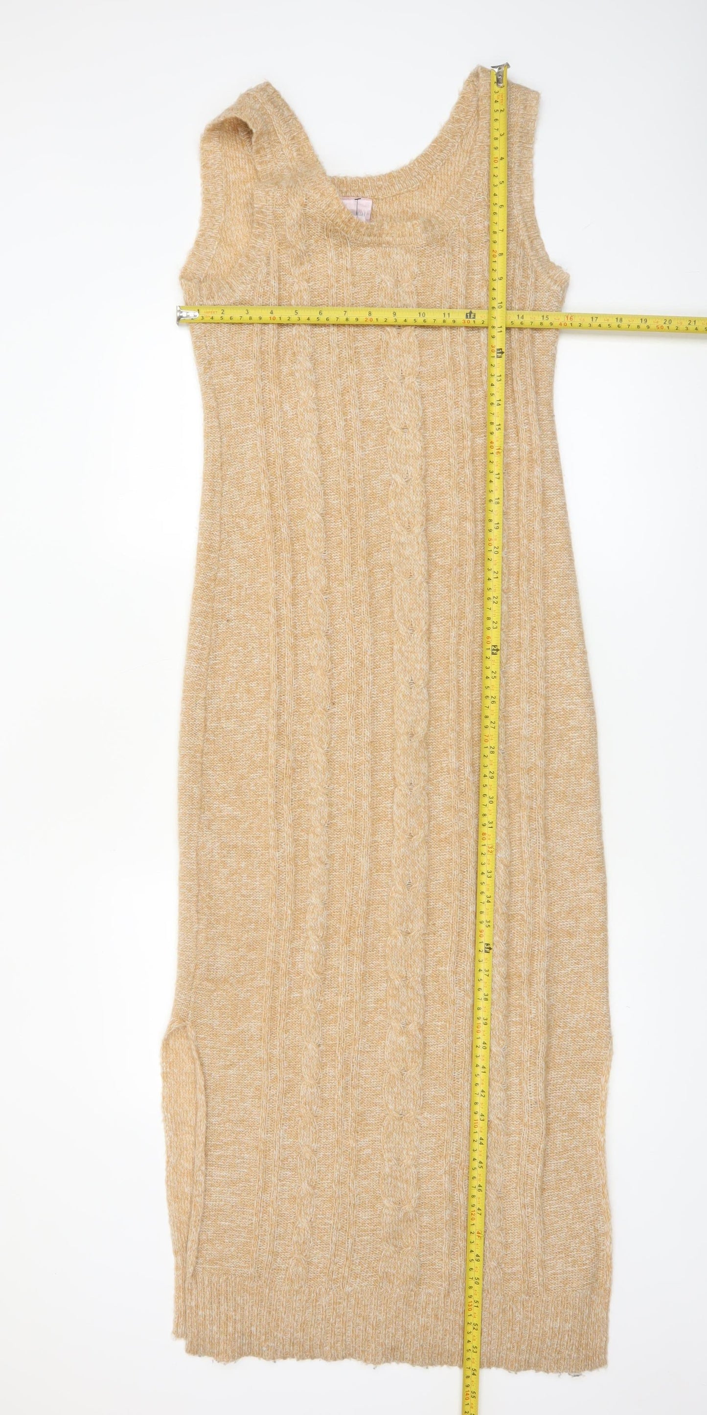 Romeo & Juliet Couture Women Beige Knit Midi Tank Dress M