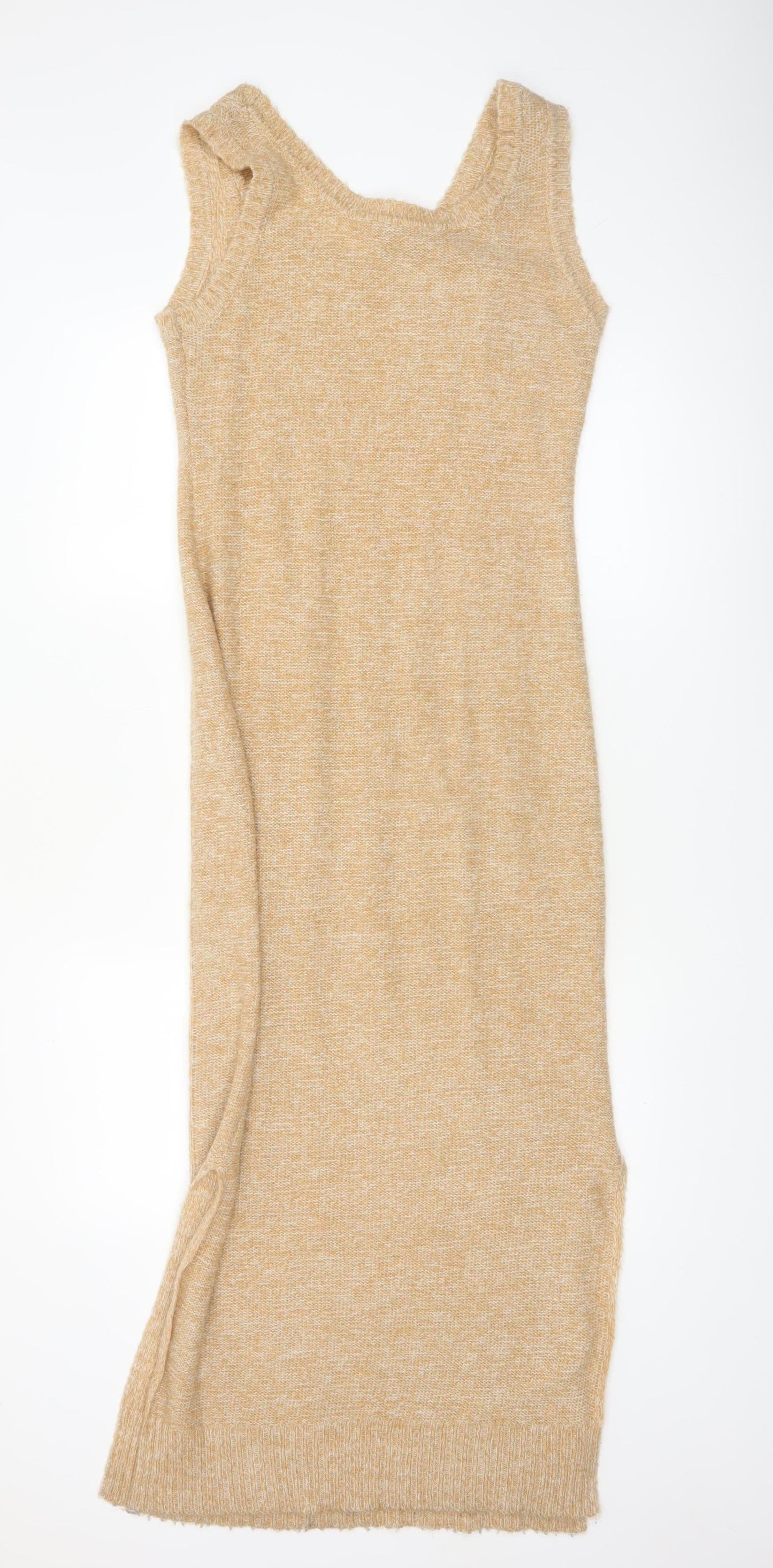 Romeo & Juliet Couture Women Beige Knit Midi Tank Dress M