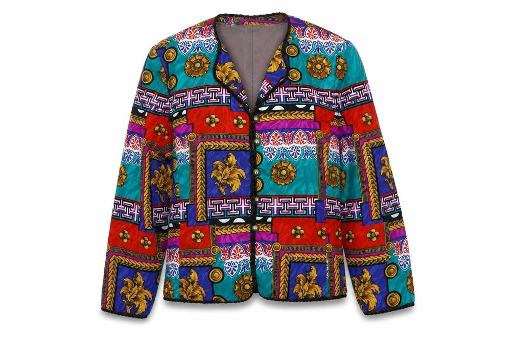 Papell Petites Multicoloured Vintage Button Jacket Women’s Size 4 Polyester