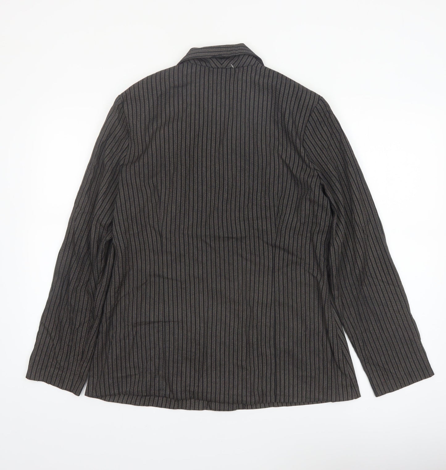 Danielle B Women Black Pinstripe Suit Jacket Size 12 Classic Fit