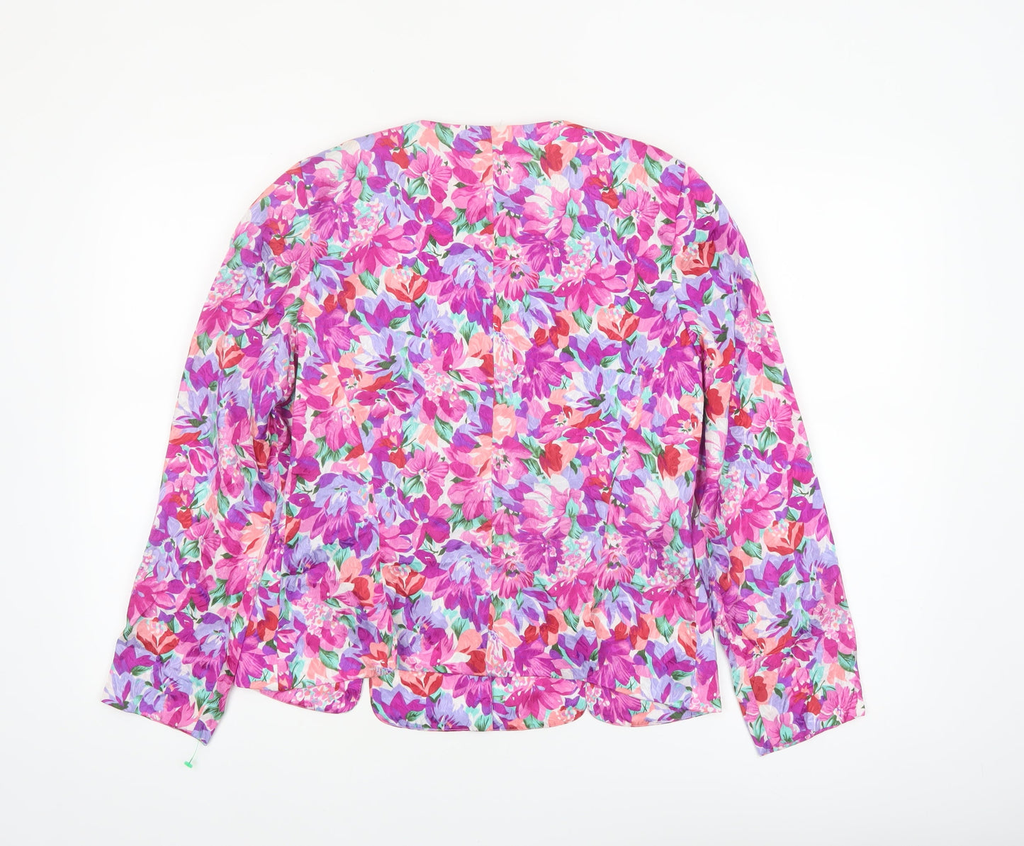 Liz Claiborne Women Pink Floral Button-Up Blouse Petite Size 10