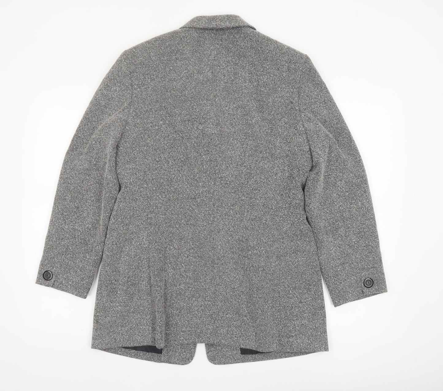 Jones New York Suit Women Grey Single-Breasted Blazer Size 10 Wool-Look