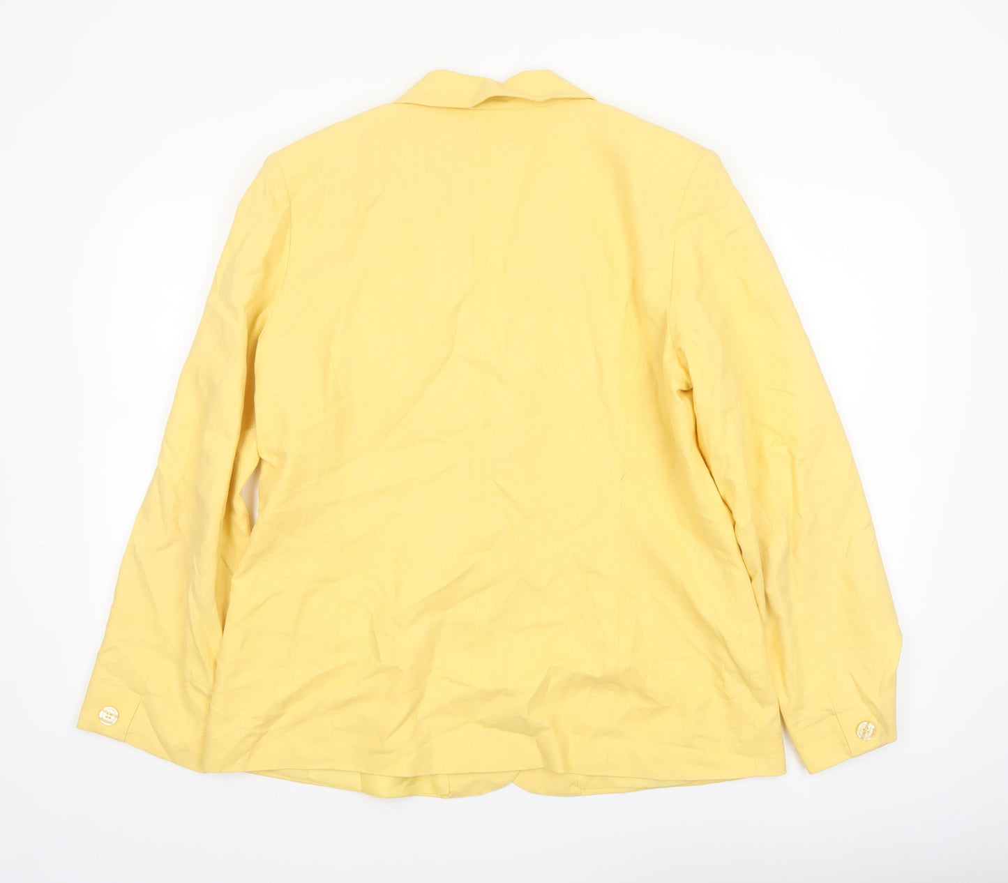 Chadwick's Women Yellow Linen Cotton Blazer Jacket Size 16