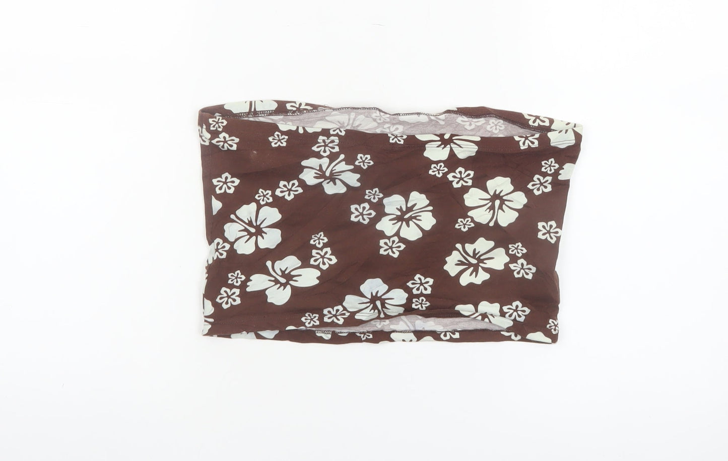 H&M Divided Women’s Brown Floral Strapless Camisole Top Size 12