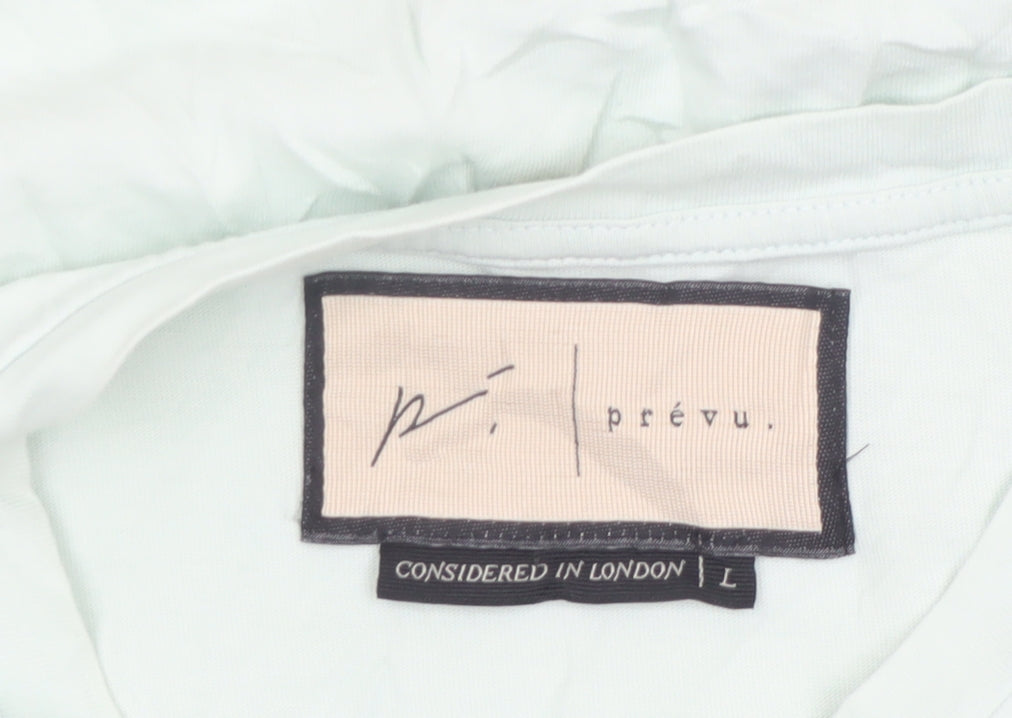 Prévu Men’s Mint Green Crew Neck Cotton Pocket T-Shirt Size L