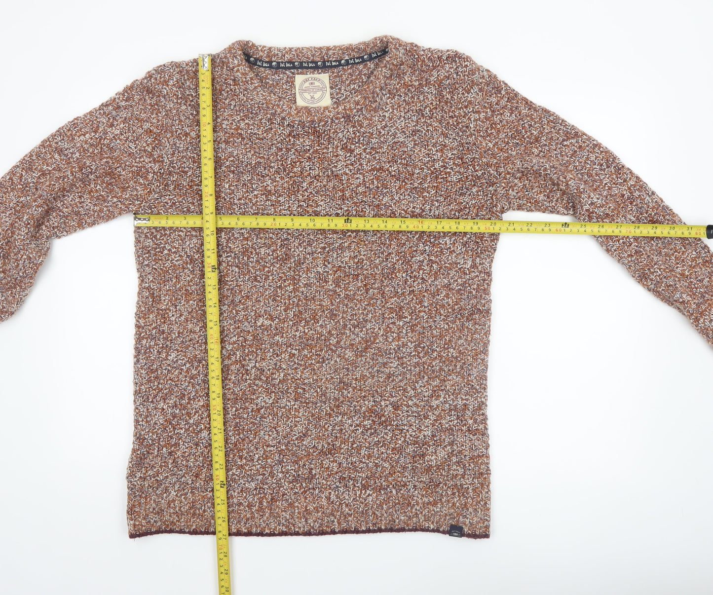 Fat Face Mens Brown Chunky Knit Cotton Wool Jumper Size S
