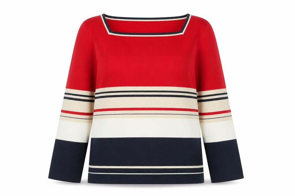 Next Women’s Multicoloured Striped Boat Neck Petite Jumper UK 10