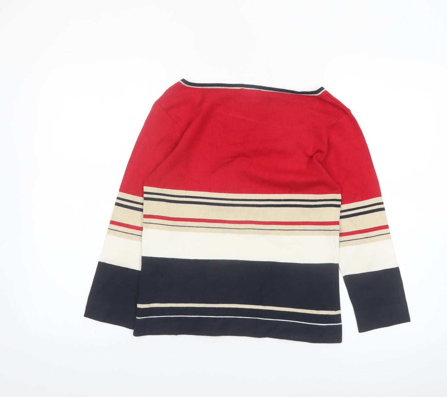 NEXT Women’s Multicoloured Striped Boat Neck Petite Jumper UK 10
