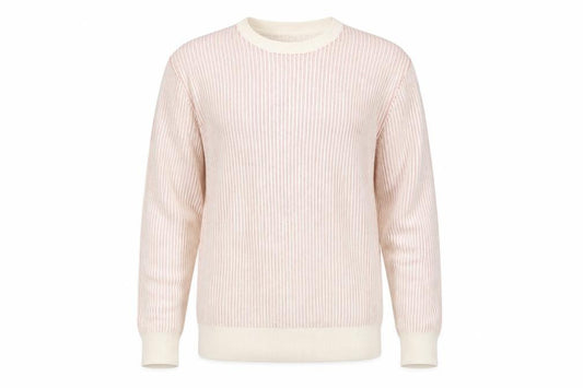 Hackett London Men's Beige Striped Cotton Crew Neck Jumper Size L