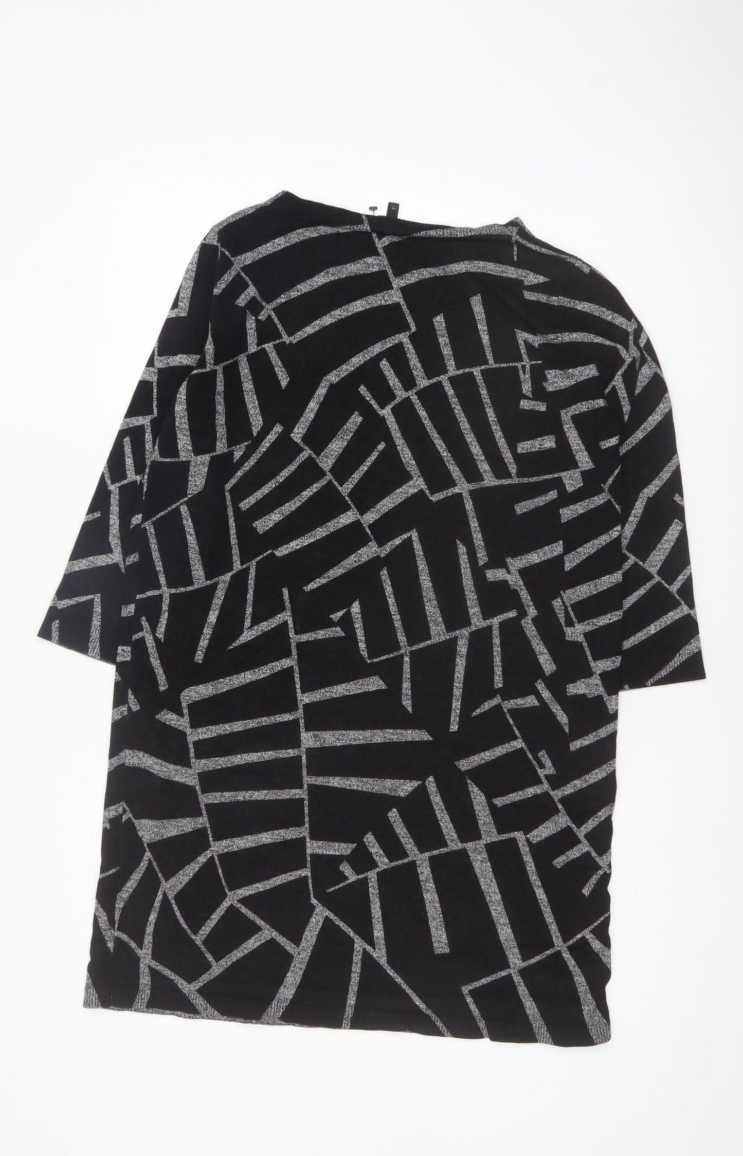 Phase Eight Women’s Black Geometric Knit Tunic Jumper UK 12