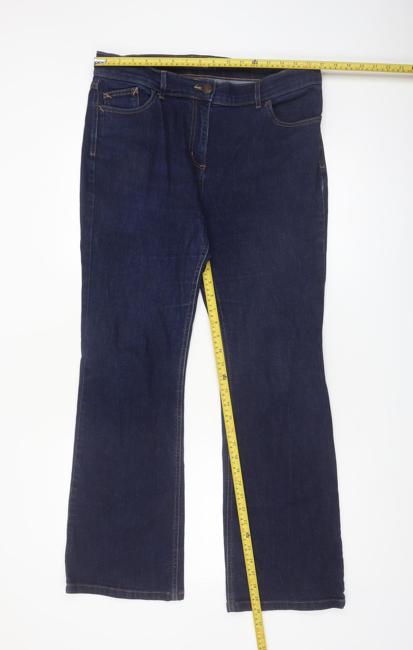 Marks and Spencer Women Blue Bootcut Jeans Size 14 Regular Fit