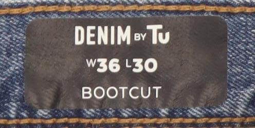 Denim By Tu Men's Blue Bootcut Jeans W36 L30 Classic Fit
