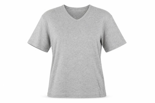 Lee Cooper Women’s Grey V-Neck Cotton Blend Short Sleeve T-Shirt L