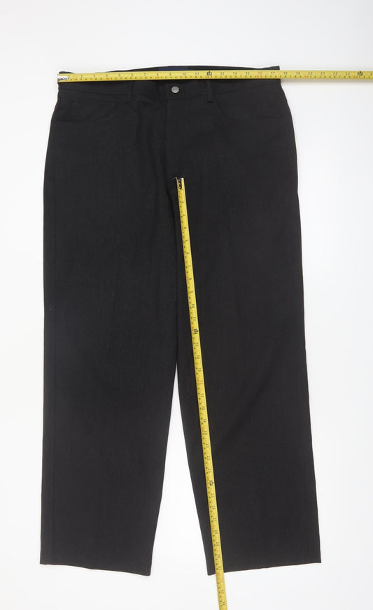 Taylor & Wright Mens Black 36R Straight Formal Trousers