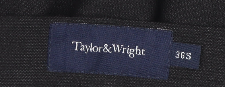 Taylor & Wright Mens Black 36R Straight Formal Trousers
