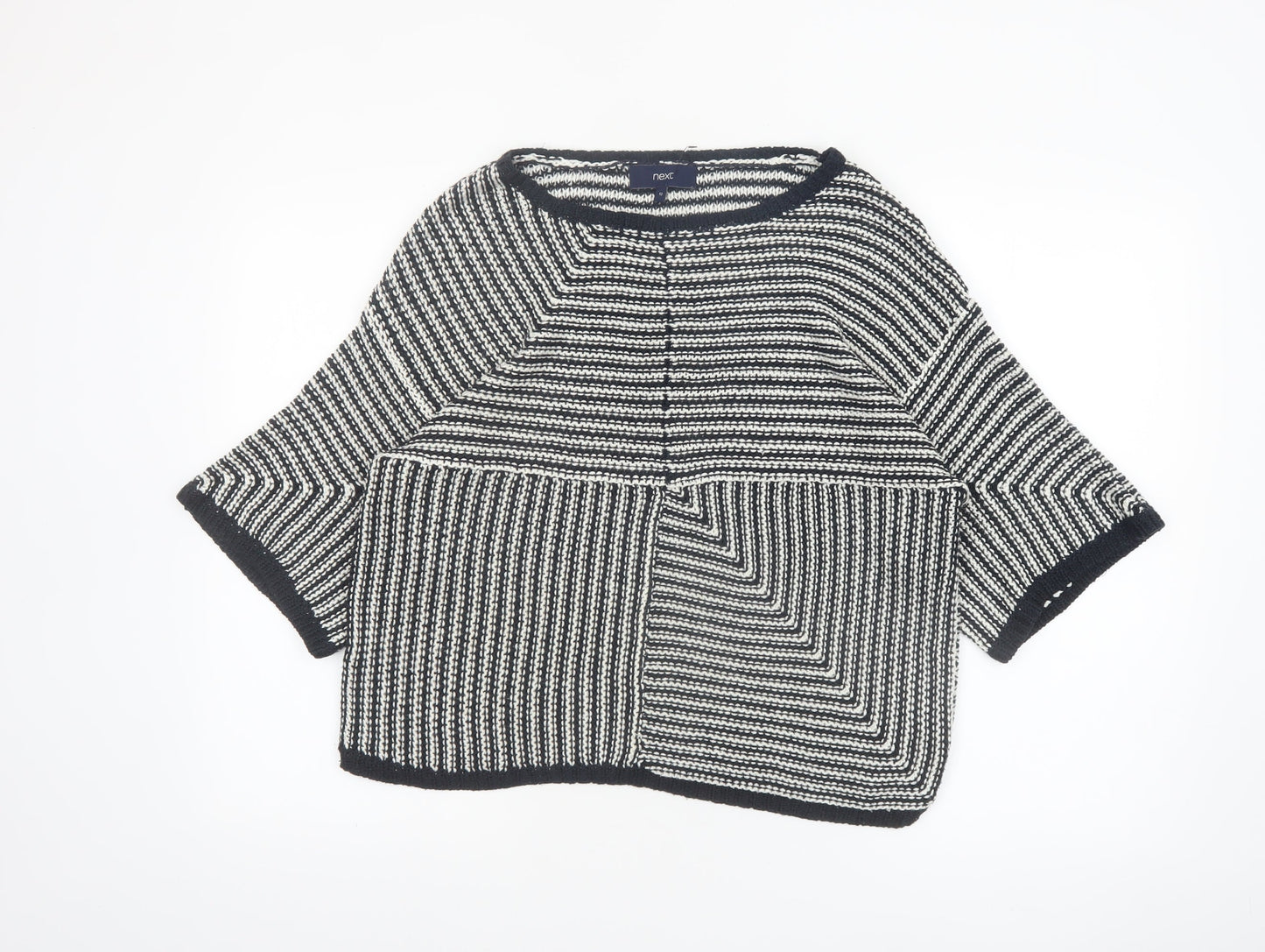 Next Women Black White Striped Acrylic Jumper Size 12