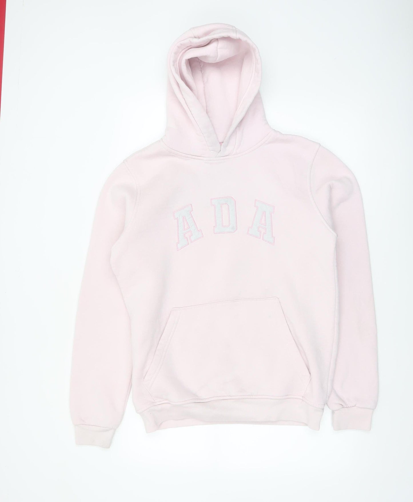 ADA Women's Pink Pullover Hoodie Size L 100% Cotton Casual Sweatshirt