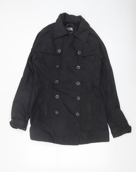 The North Face Womens Black Pea Coat Mid-Length Water Resistant Size S