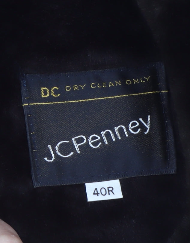 JCPenney Men's Beige Cotton Mid-Length Overcoat 40R Classic Style