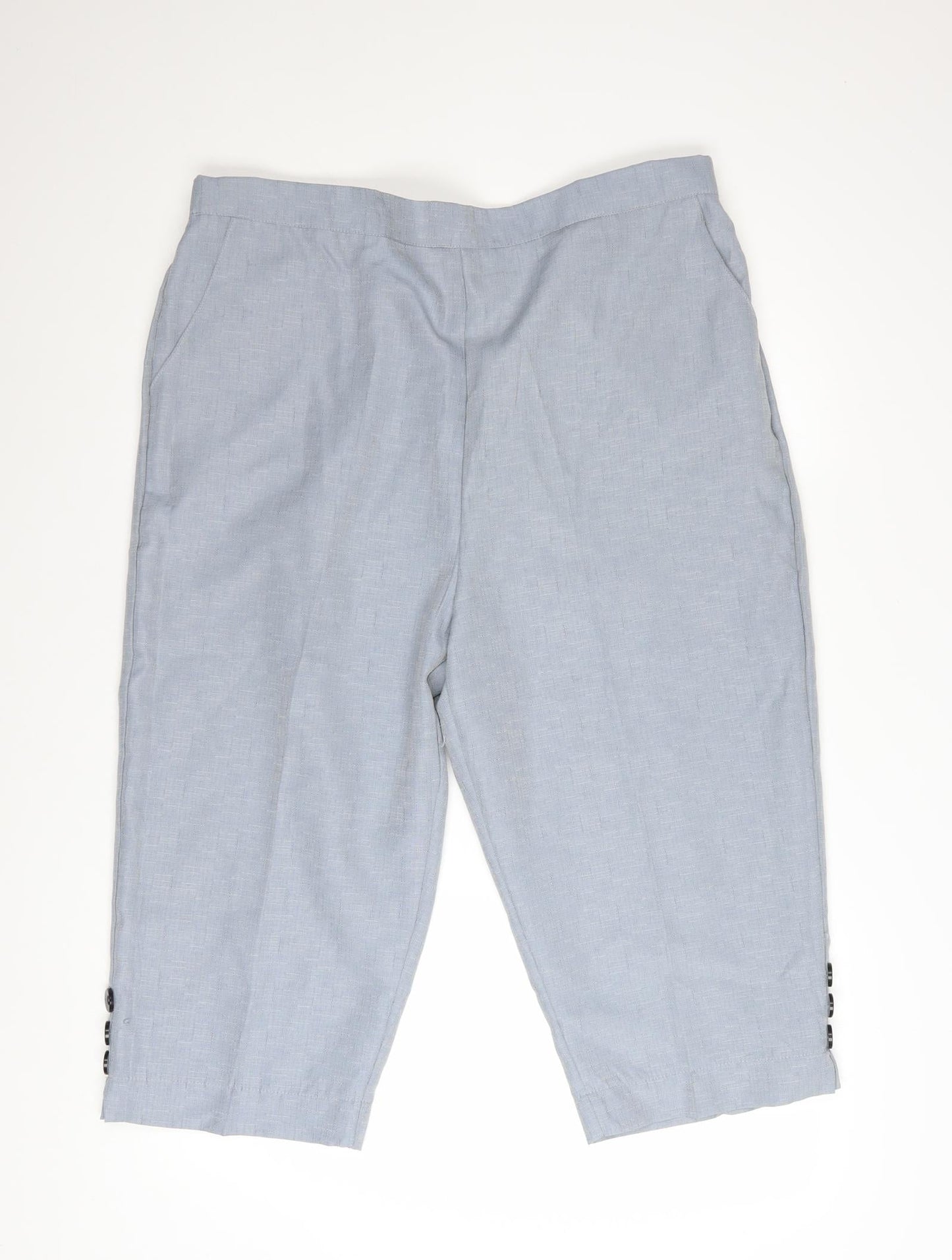 Emma Collection Women’s Grey Cropped Trousers Size 20 Elastic Waist