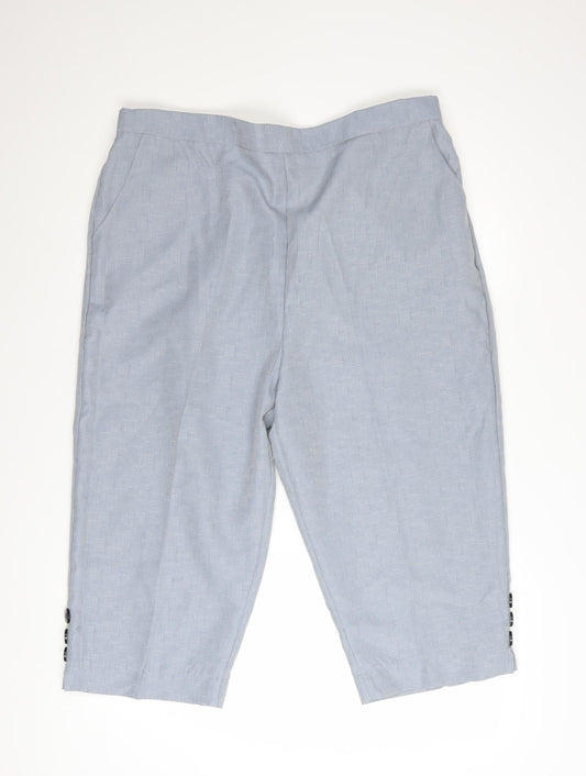 Emma Collection Women’s Grey Cropped Trousers Size 20 Elastic Waist