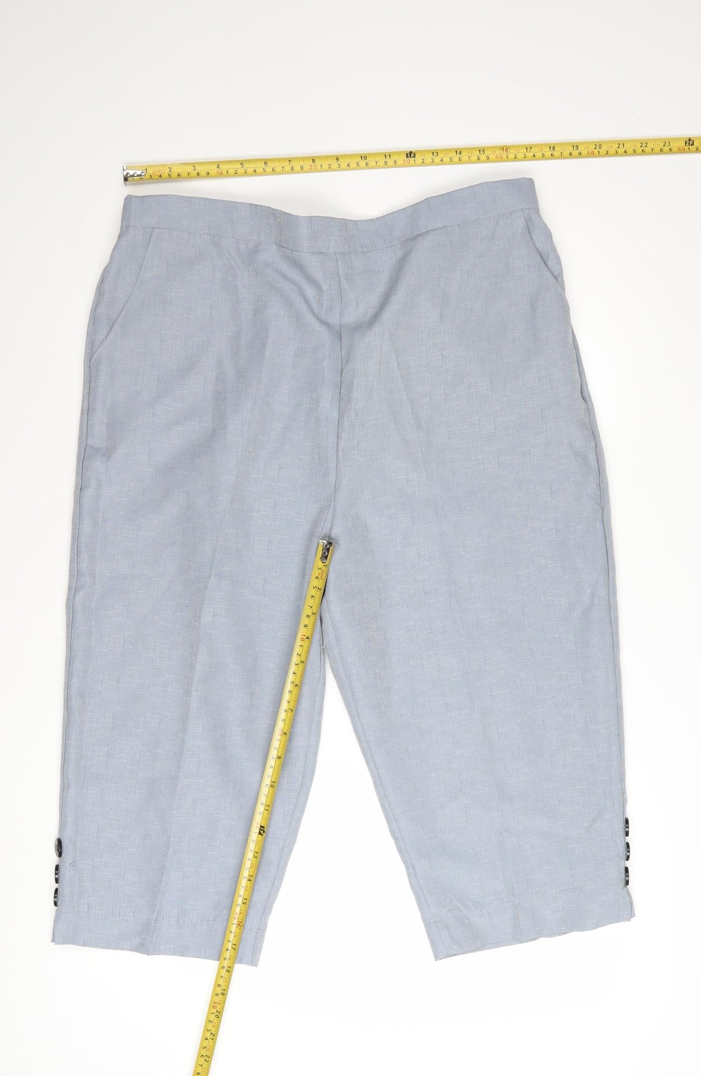 Emma Collection Women’s Grey Cropped Trousers Size 20 Elastic Waist