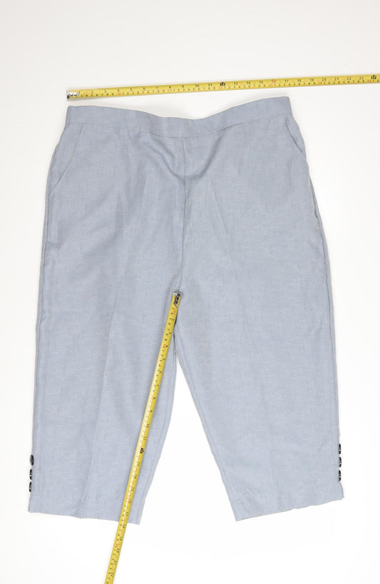Emma Collection Women’s Grey Cropped Trousers Size 20 Elastic Waist