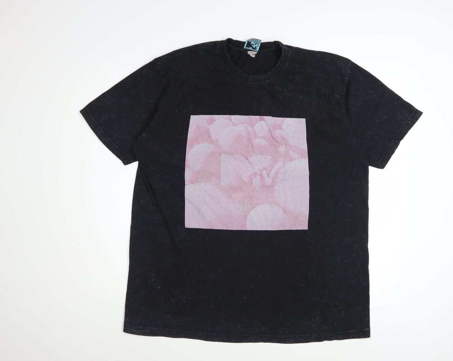 MTV Women's Black L Basic Graphic Music T-Shirt