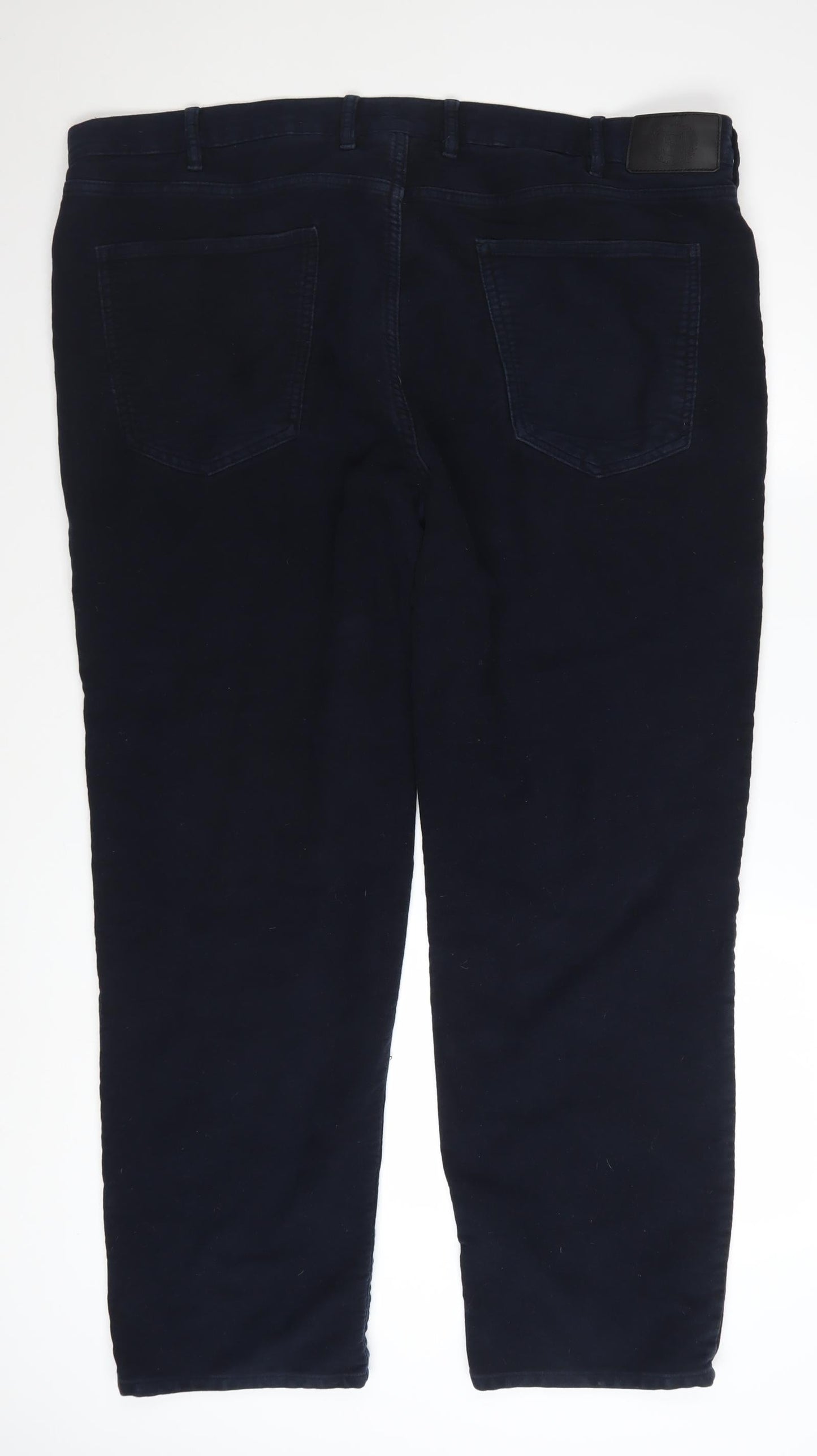 Marks and Spencer Men's Blue Chino Trousers 42x31 Regular Cotton