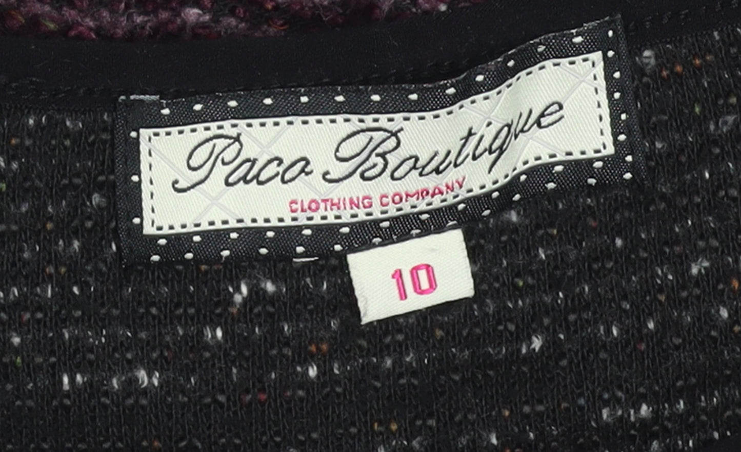 Paco Boutique Women's Purple Knit Shift Dress Size 10