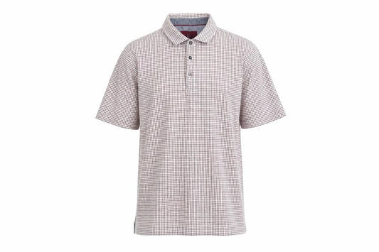 Marks and Spencer Men's Red Check Cotton Polo Shirt Size L
