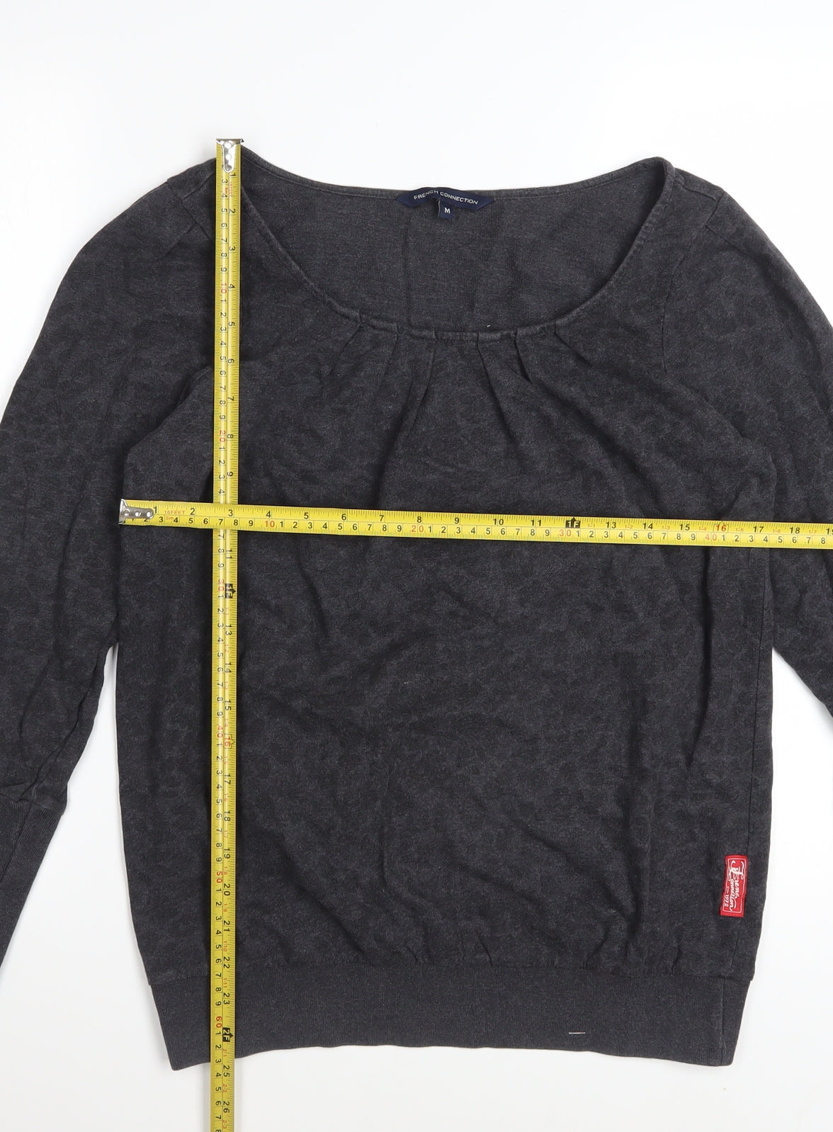 French Connection Women's Grey Cotton Pullover Sweatshirt M