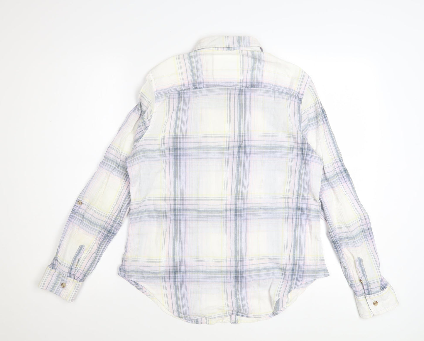 Marks and Spencer Womens Multicoloured Plaid Cotton Button-Up Shirt Size 12