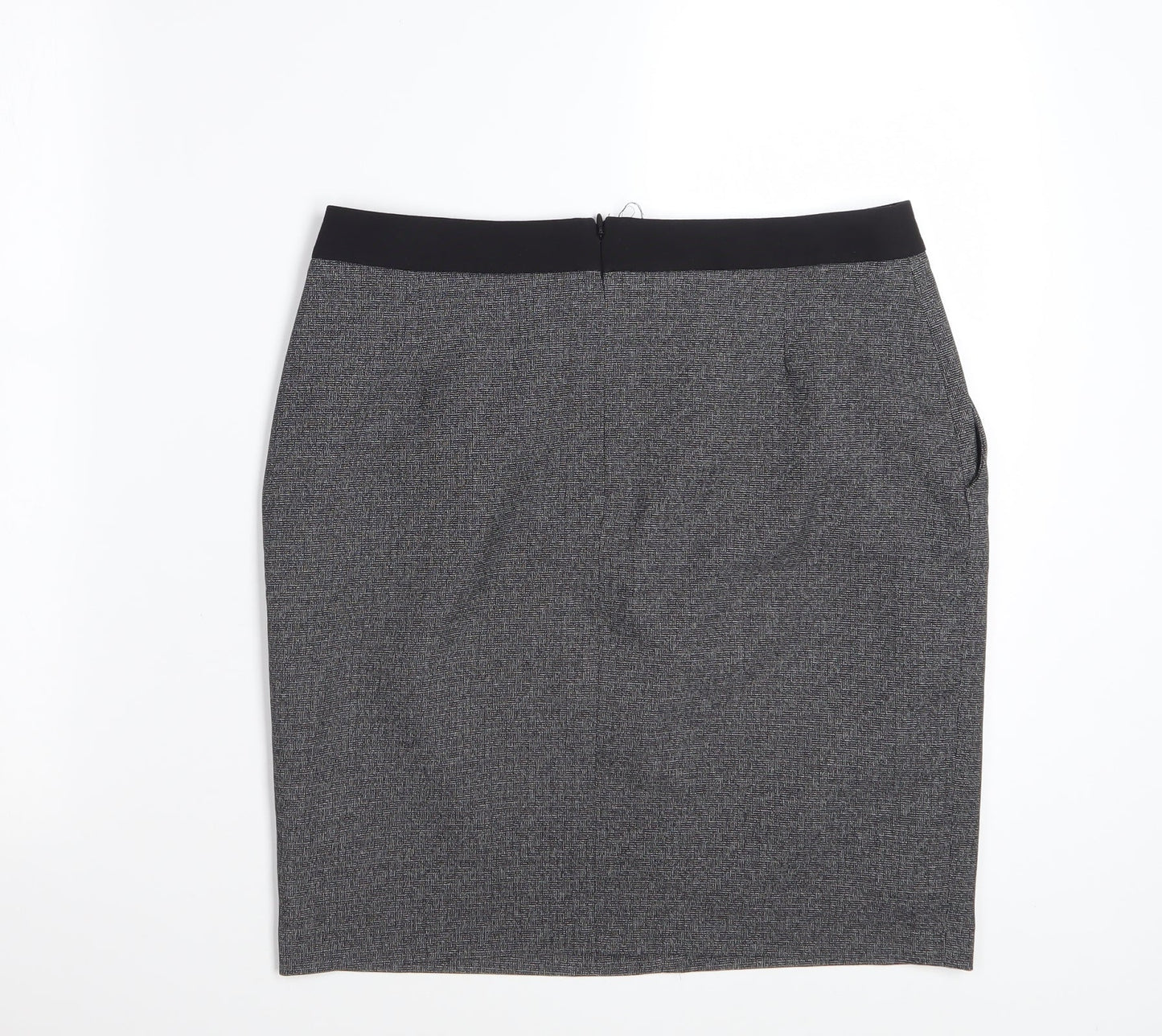 Next Women’s Grey Check Pencil Skirt Size 10 Workwear Stretch