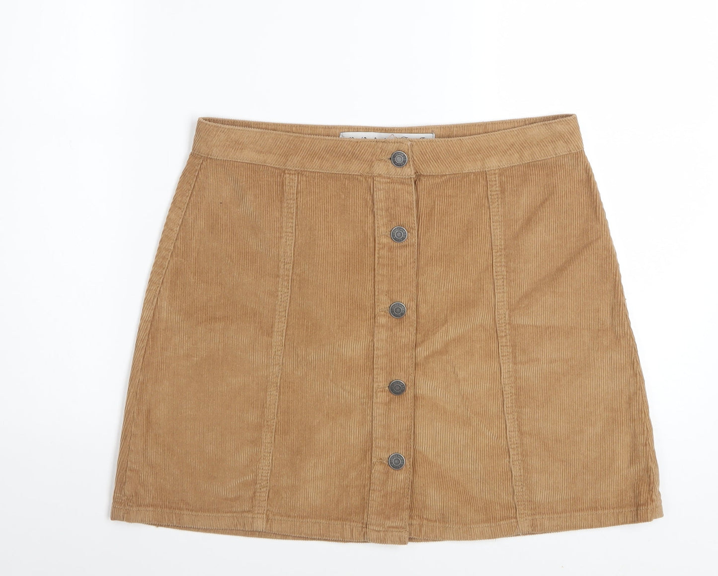 Denim Co. Women Beige Corduroy A-Line Button Skirt Size 12