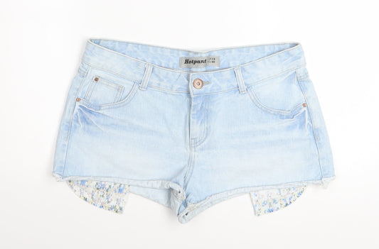 New Look Women Blue Denim Hot Pants Shorts Size 14