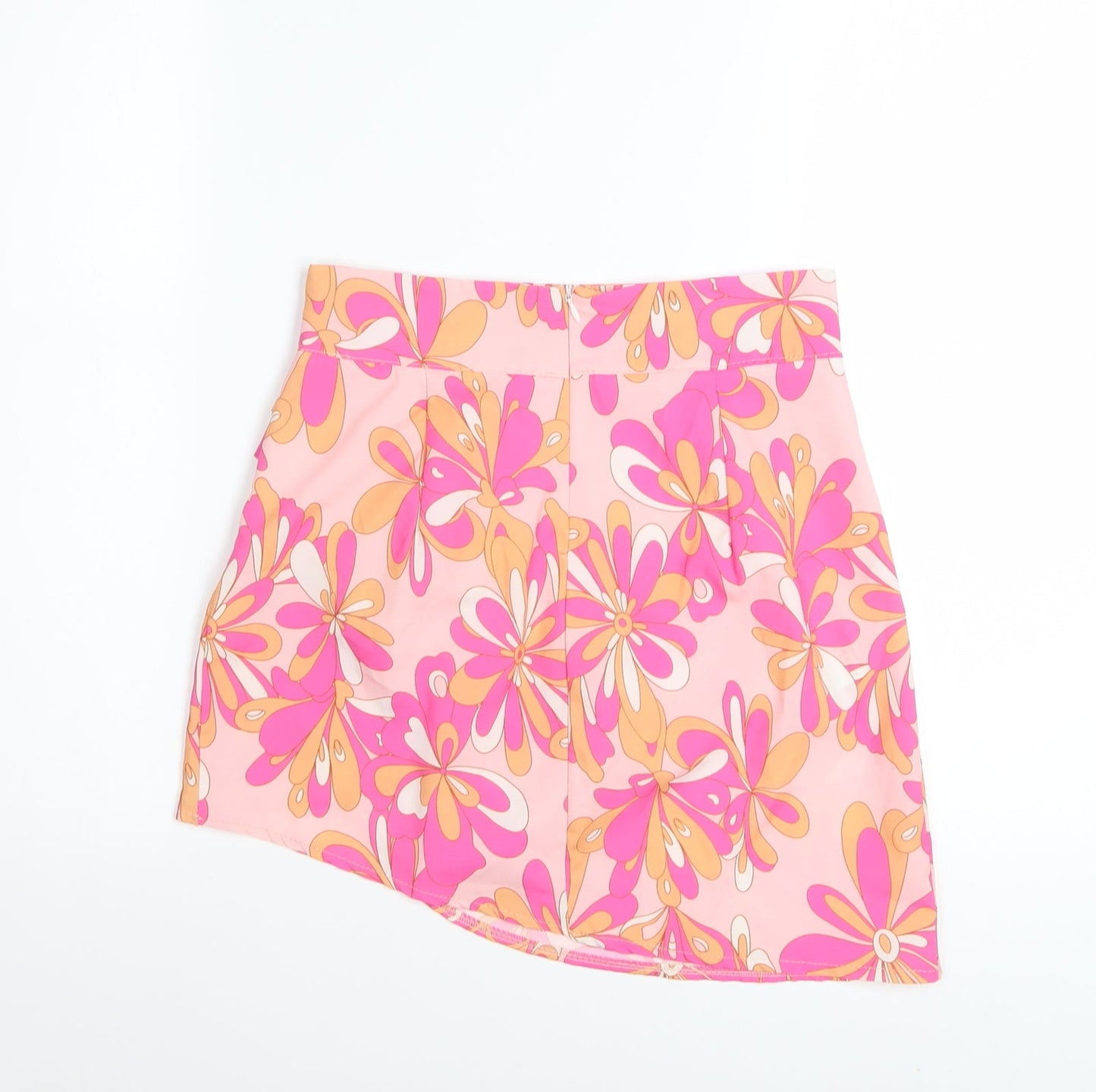 PrettyLittleThing Women's Pink Floral Mini Skirt Size 8