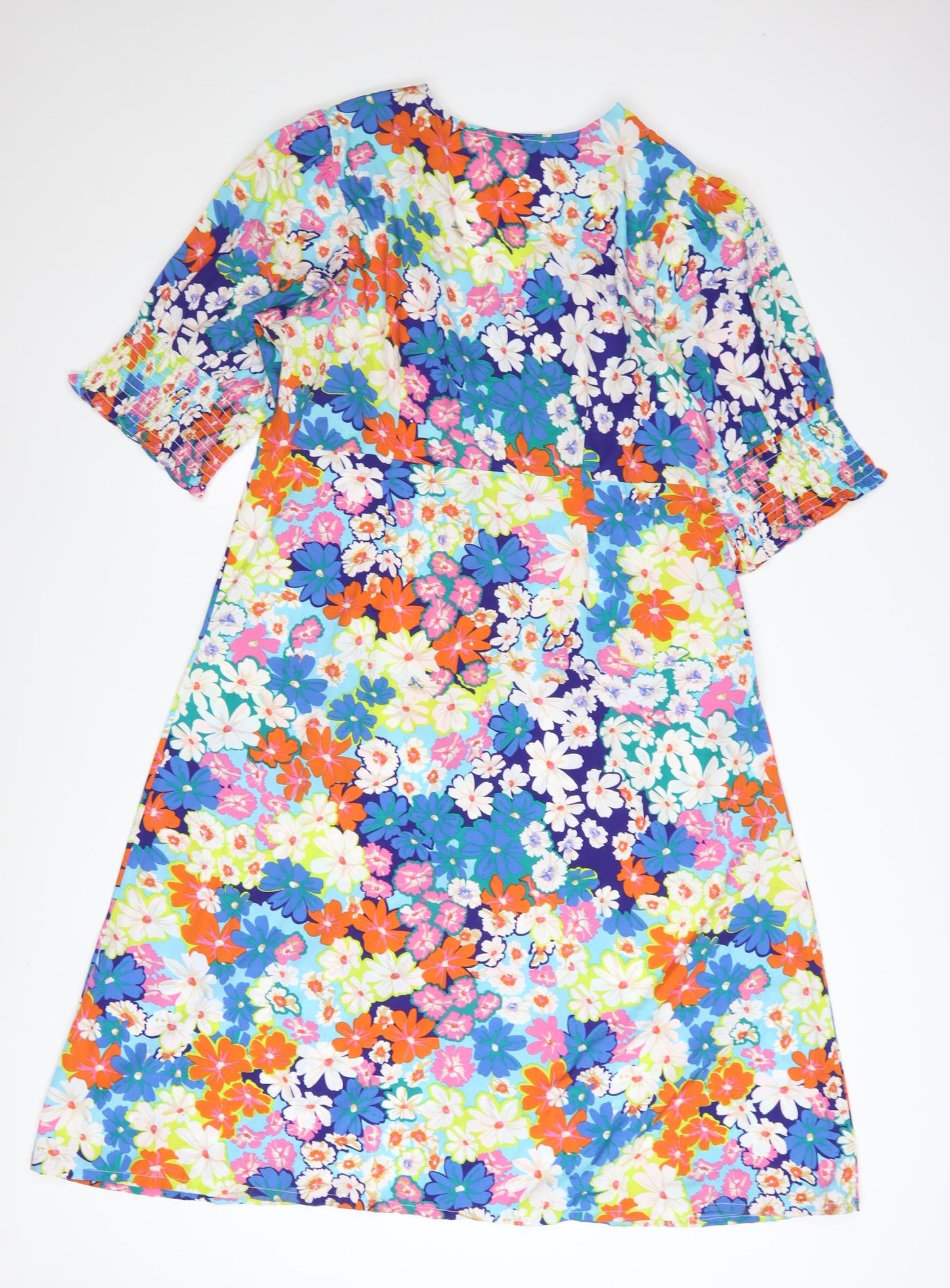 Studio Women’s Multicoloured Floral A-Line Midi Dress Size 16
