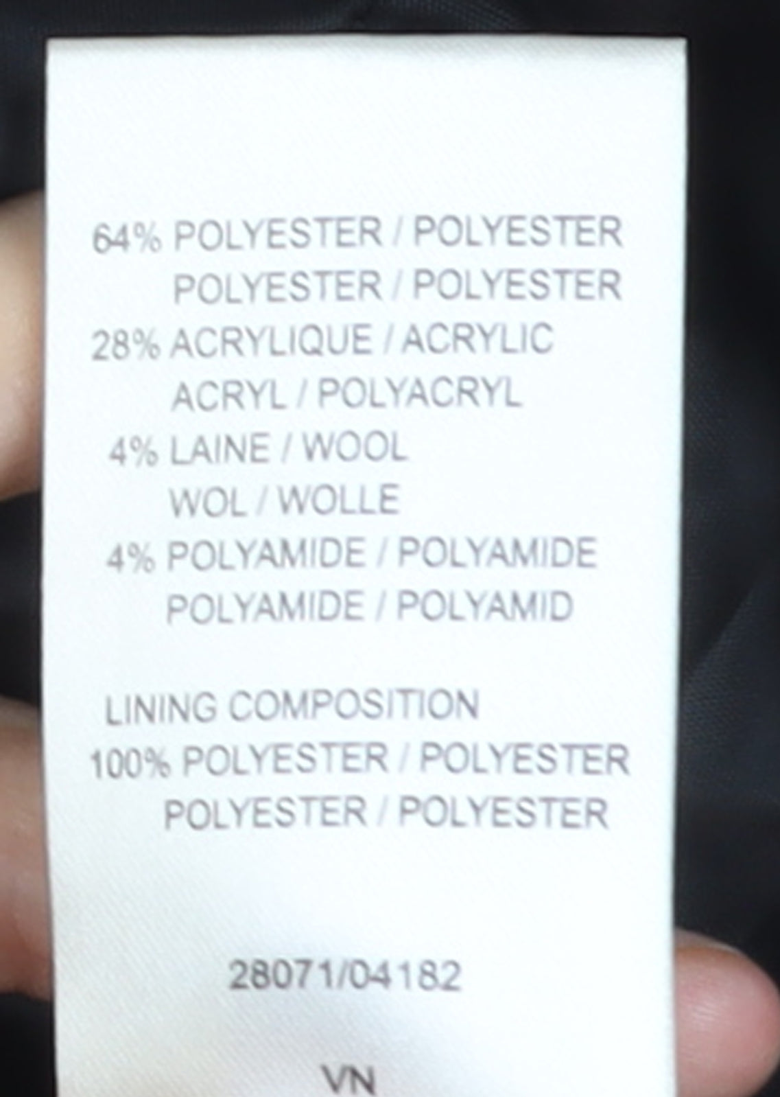 Damart Women’s Black Tweed Button Jacket Size 26 Lined Wool Blend